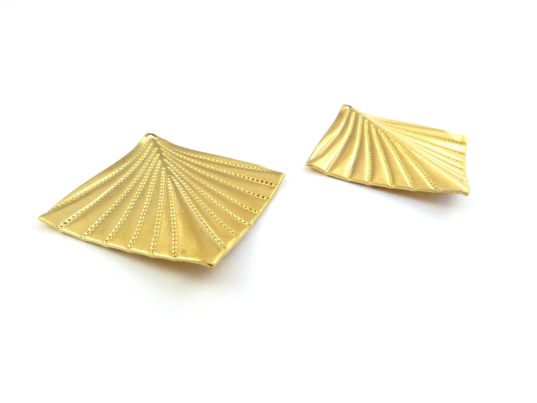 2x Breloque carré drapé Art Déco (25mm) PP-346