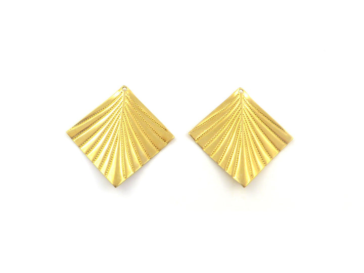 2x Breloque carré drapé Art Déco (25mm) PP-346